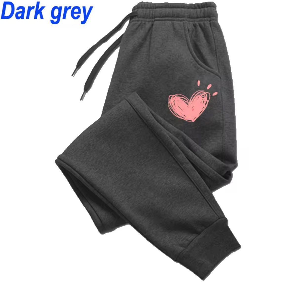 Women’s Cute Heart Print Jogger Sweatpants – Casual Cotton Lounge Trousers