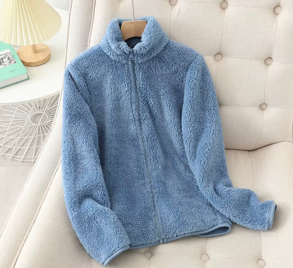 Women’s Fleece Jacket – Warm Fluffy Zip-Up Winter Coat