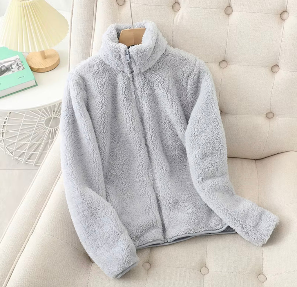 Women’s Fleece Jacket – Warm Fluffy Zip-Up Winter Coat