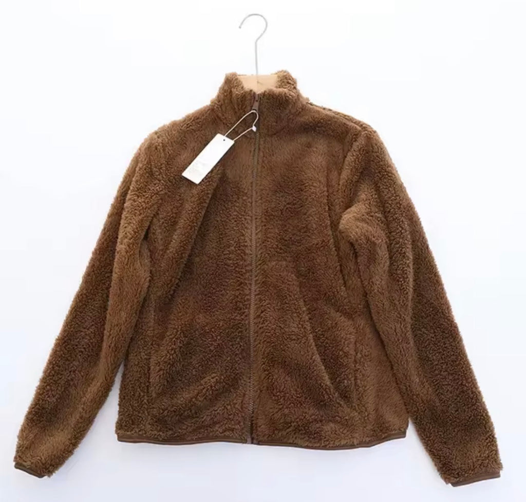 Women’s Fleece Jacket – Warm Fluffy Zip-Up Winter Coat
