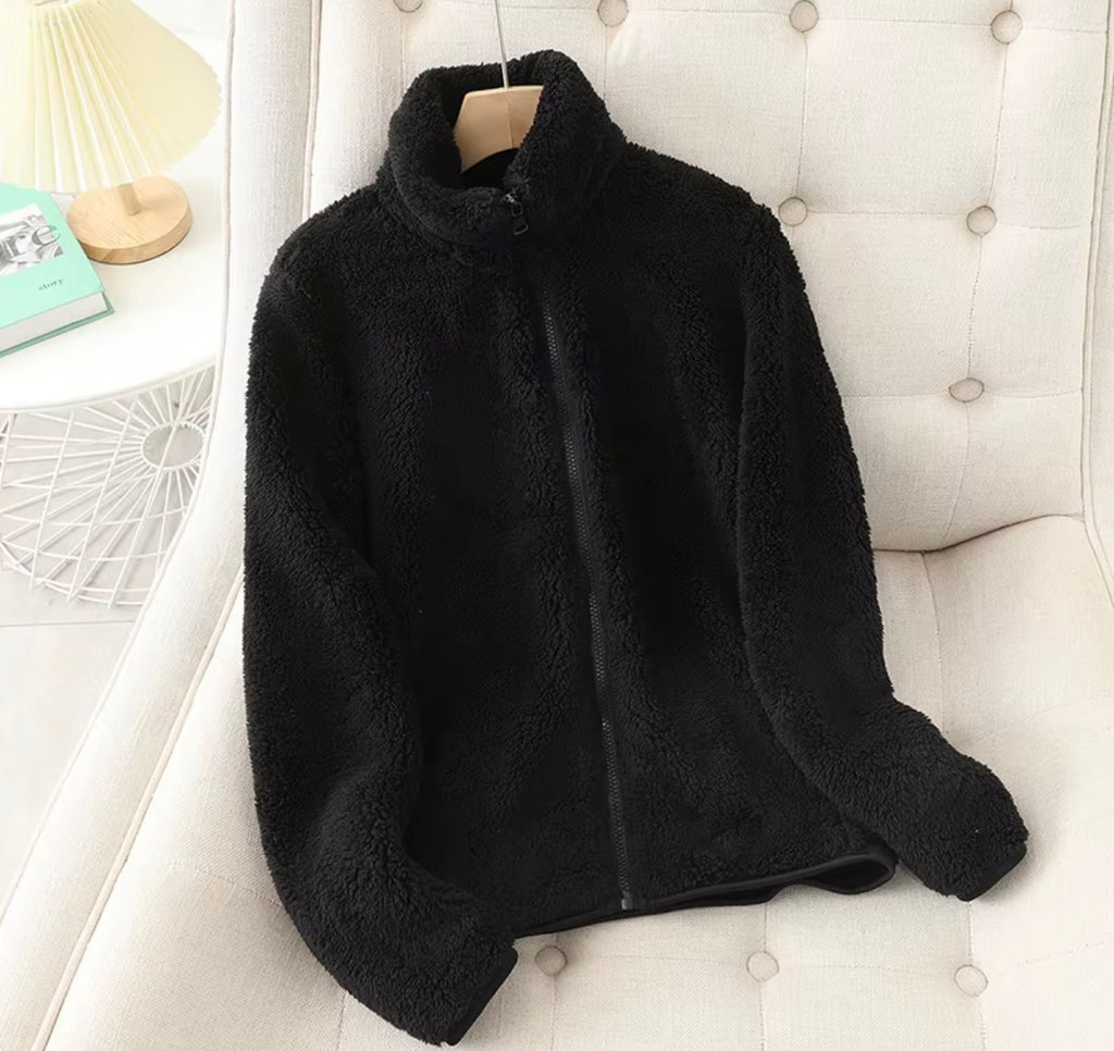 Women’s Fleece Jacket – Warm Fluffy Zip-Up Winter Coat