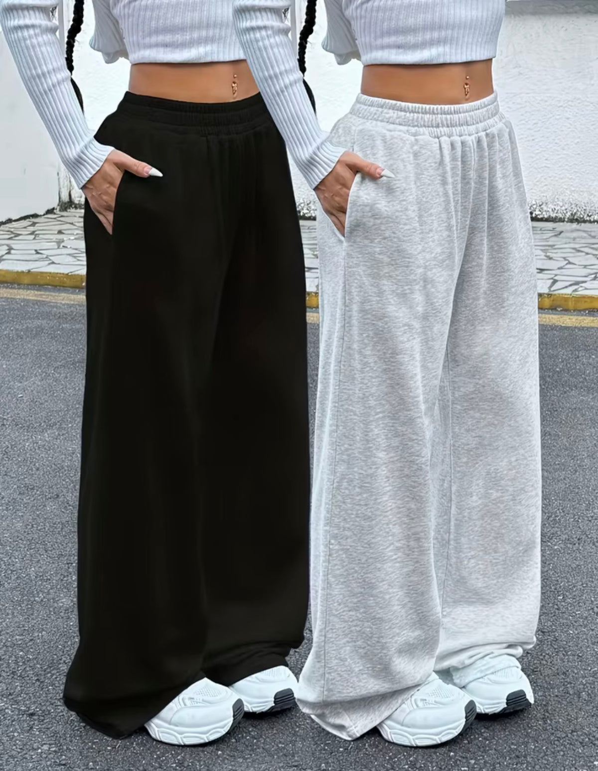 Women’s High-Waisted Wide-Leg Sweatpants – Casual Loose-Fit Joggers