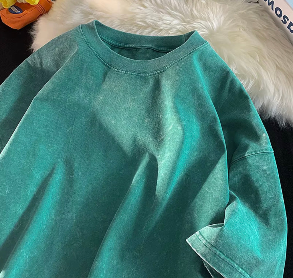 Vintage Charcoal Acid Wash Oversized T-Shirt – Y2K Streetwear Tee