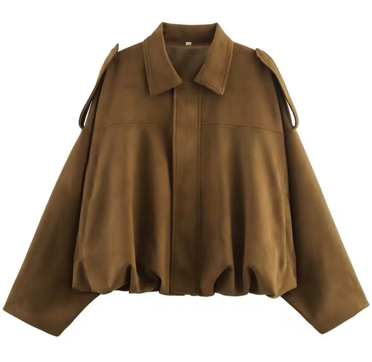 Women’s Cropped Suede Bomber Jacket – Long Sleeve Zip-Up Jacket, Available in 6 Colours