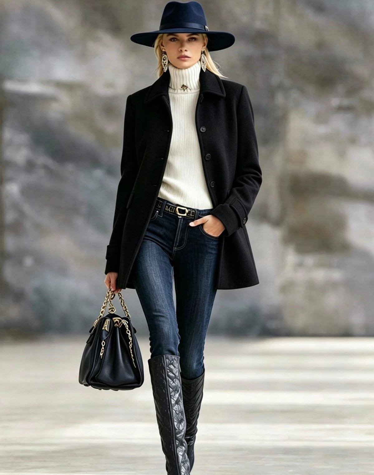 Women’s Elegant Wool-Blend Short Coat – Single-Breasted Button Jacket, Classic Autumn Winter Outerwear