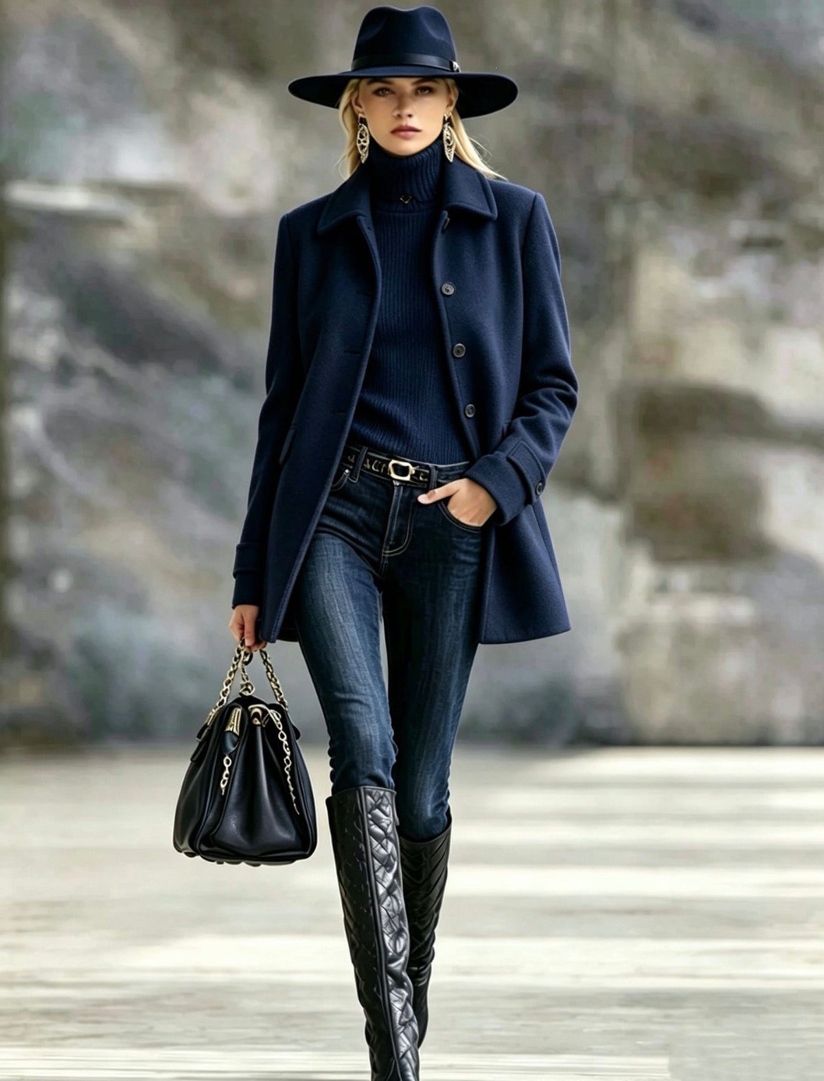 Women’s Elegant Wool-Blend Short Coat – Single-Breasted Button Jacket, Classic Autumn Winter Outerwear