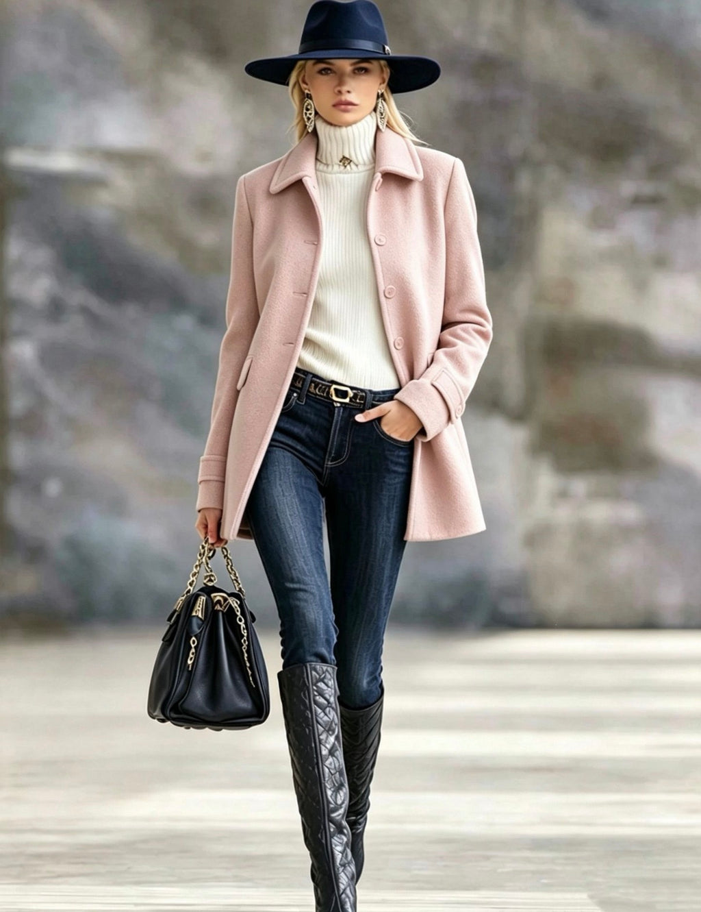 Women’s Elegant Wool-Blend Short Coat – Single-Breasted Button Jacket, Classic Autumn Winter Outerwear